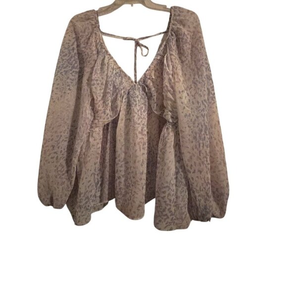 BEAUTIFUL BABY DOLL EXPRESS ABSTRACT BLOUSE - Picture 3 of 4